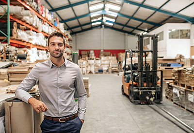 man in a warehouse